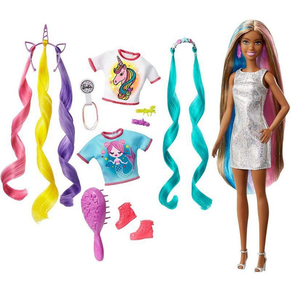 New in Box-BarbieBarbie Fantasy Hair Doll with Mermaid and Unicorn Looks